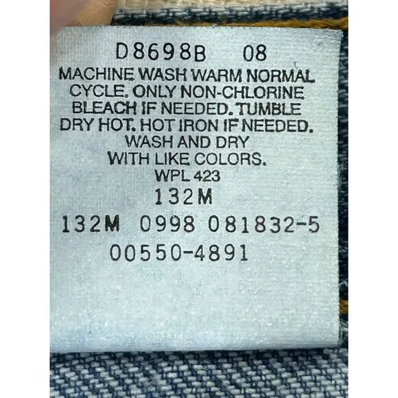 Levi's 550 Vintage 90s Men's 38‎ Relaxed Baggy Straight Denim Blue Jeans - Picture 4 of 9